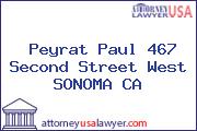 Peyrat Paul 467 Second Street West SONOMA CA