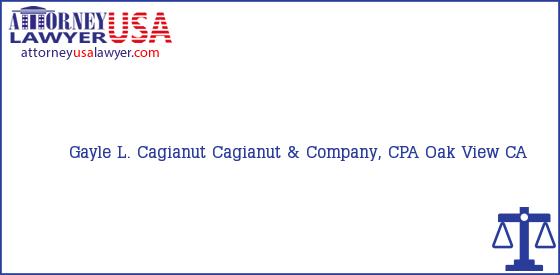 Telephone, Address and other contact data of Gayle L. Cagianut, Oak View, CA, USA