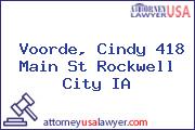 Voorde, Cindy 418 Main St Rockwell City IA