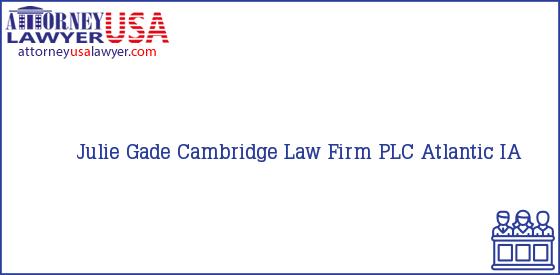 Telephone, Address and other contact data of Julie Gade, Atlantic, IA, USA