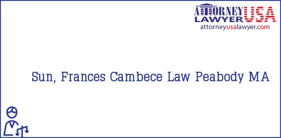 Telephone, Address and other contact data of Sun, Frances, Peabody, MA, USA