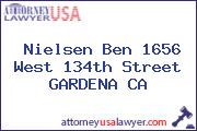Nielsen Ben 1656 West 134th Street GARDENA CA