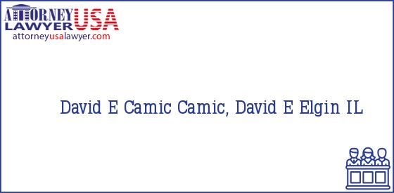 Telephone, Address and other contact data of David E Camic, Elgin, IL, USA
