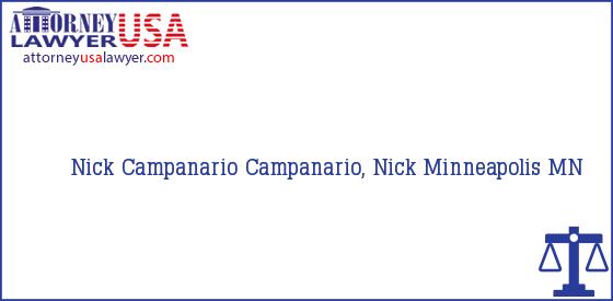 Telephone, Address and other contact data of Nick Campanario, Minneapolis, MN, USA