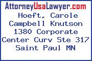 Hoeft, Carole Campbell Knutson 1380 Corporate Center Curv Ste 317 Saint Paul MN