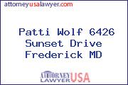 Patti Wolf 6426 Sunset Drive Frederick MD