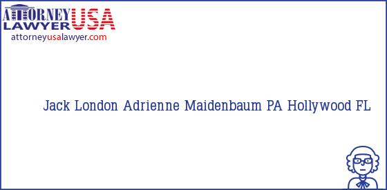 Telephone, Address and other contact data of Jack London, Hollywood, FL, USA