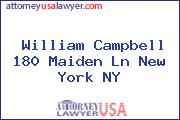 William Campbell 180 Maiden Ln New York NY