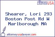 Shearer, Lori 293 Boston Post Rd W Marlborough MA