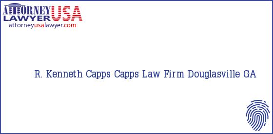 Telephone, Address and other contact data of R. Kenneth Capps, Douglasville, GA, USA