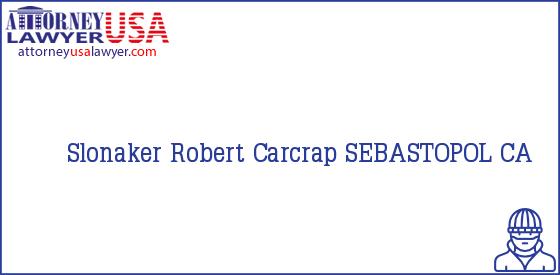 Telephone, Address and other contact data of Slonaker Robert, SEBASTOPOL, CA, USA