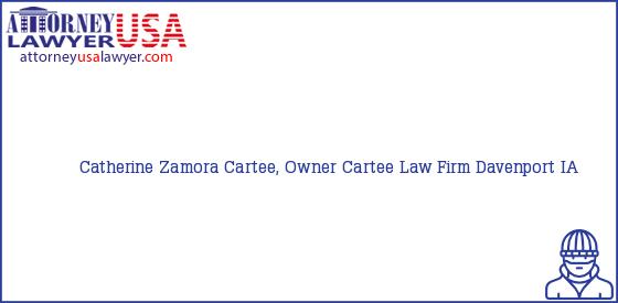 Telephone, Address and other contact data of Catherine Zamora Cartee, Owner, Davenport, IA, USA
