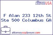 F Alan 233 12th St Ste 500 Columbus GA