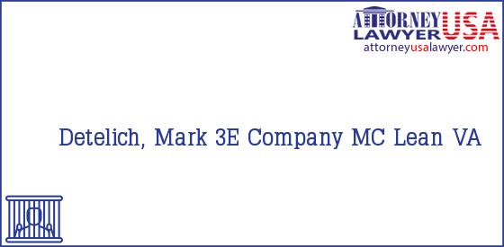 Telephone, Address and other contact data of Detelich, Mark, MC Lean, VA, USA