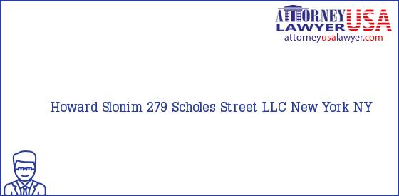 Telephone, Address and other contact data of Howard Slonim, New York, NY, USA