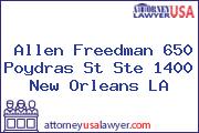 Allen Freedman 650 Poydras St Ste 1400 New Orleans LA