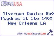 Alverson Donice 650 Poydras St Ste 1400 New Orleans LA