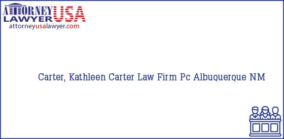 Telephone, Address and other contact data of Carter, Kathleen, Albuquerque, NM, USA