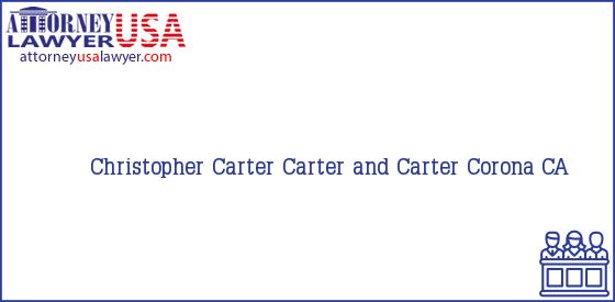 Telephone, Address and other contact data of Christopher Carter, Corona, CA, USA