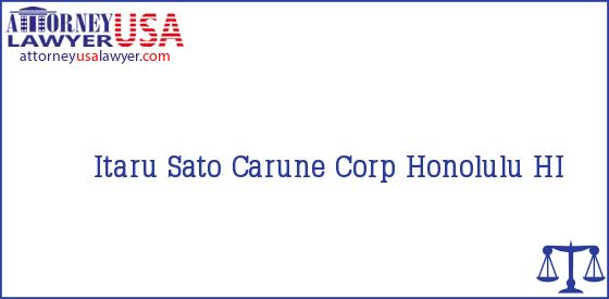 Telephone, Address and other contact data of Itaru Sato, Honolulu, HI, USA