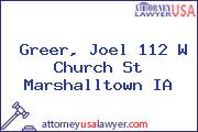 Greer, Joel 112 W Church St Marshalltown IA