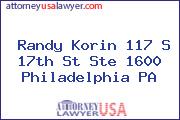 Randy Korin 117 S 17th St Ste 1600 Philadelphia PA
