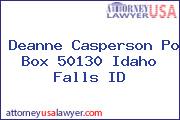 Deanne Casperson Po Box 50130 Idaho Falls ID