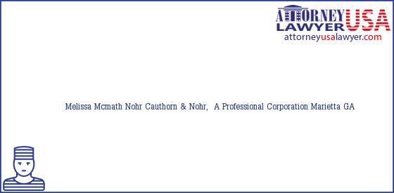 Telephone, Address and other contact data of Melissa Mcmath Nohr, Marietta, GA, USA