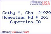 Cathy Y. Cha  21070 Homestead Rd # 205 Cupertino CA