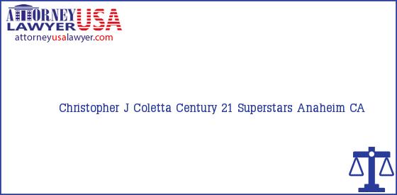 Telephone, Address and other contact data of Christopher J Coletta, Anaheim, CA, USA