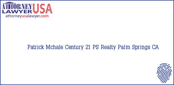 Telephone, Address and other contact data of Patrick Mchale, Palm Springs, CA, USA