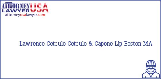 Telephone, Address and other contact data of Lawrence Cetrulo, Boston, MA, USA