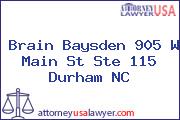 Brain Baysden 905 W Main St Ste 115 Durham NC