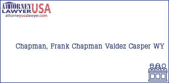Telephone, Address and other contact data of Chapman, Frank, Casper, WY, USA