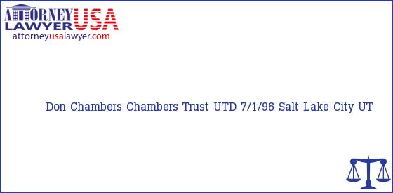 Telephone, Address and other contact data of Don Chambers, Salt Lake City, UT, USA