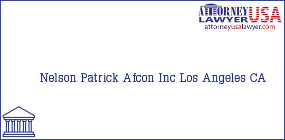 Telephone, Address and other contact data of Nelson Patrick, Los Angeles, CA, USA