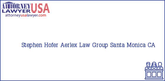 Telephone, Address and other contact data of Stephen Hofer, Santa Monica, CA, USA