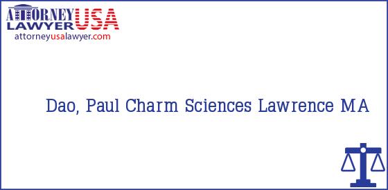 Telephone, Address and other contact data of Dao, Paul, Lawrence, MA, USA