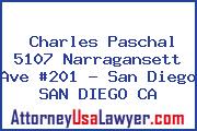 Charles Paschal 5107 Narragansett Ave #201 - San Diego SAN DIEGO CA