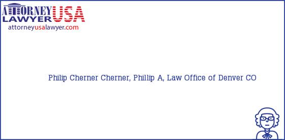 Telephone, Address and other contact data of Philip Cherner, Denver, CO, USA