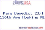 Mary Benedict 2371 130th Ave Hopkins MI