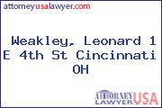 Weakley, Leonard 1 E 4th St Cincinnati OH