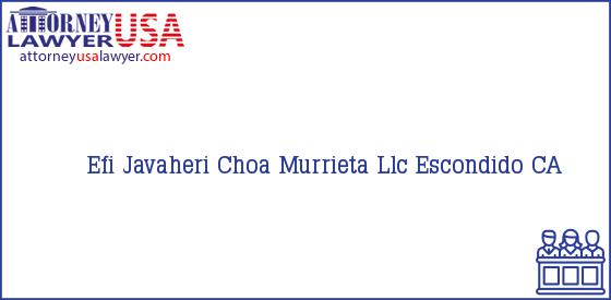 Telephone, Address and other contact data of Efi Javaheri, Escondido, CA, USA