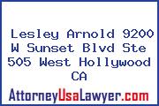 Lesley Arnold 9200 W Sunset Blvd Ste 505 West Hollywood CA