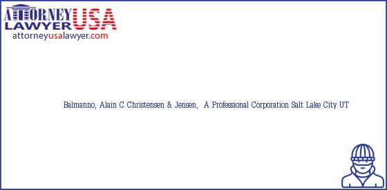 Telephone, Address and other contact data of Balmanno, Alain C, Salt Lake City, UT, USA