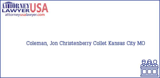 Telephone, Address and other contact data of Coleman, Jon, Kansas City, MO, USA