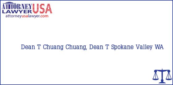 Telephone, Address and other contact data of Dean T Chuang, Spokane Valley, WA, USA