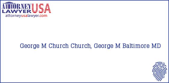 Telephone, Address and other contact data of George M Church, Baltimore, MD, USA