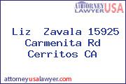 Liz  Zavala 15925 Carmenita Rd Cerritos CA