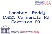 Manohar  Reddy 15925 Carmenita Rd Cerritos CA
